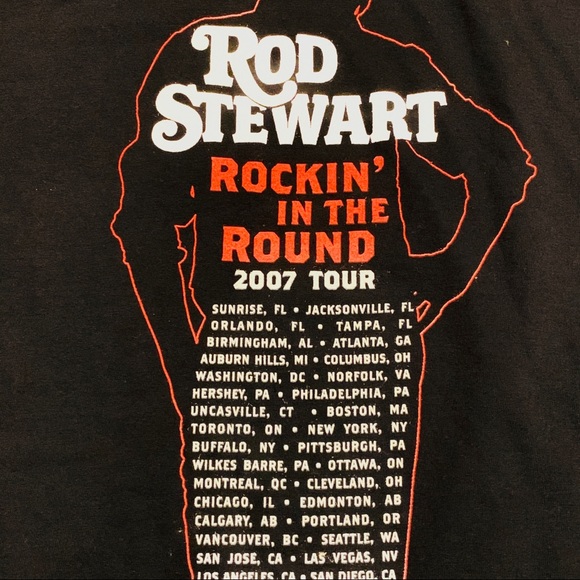 Rod Stewart Rockin’ in the Round 2007 Tour tee Sz S - Picture 6 of 7